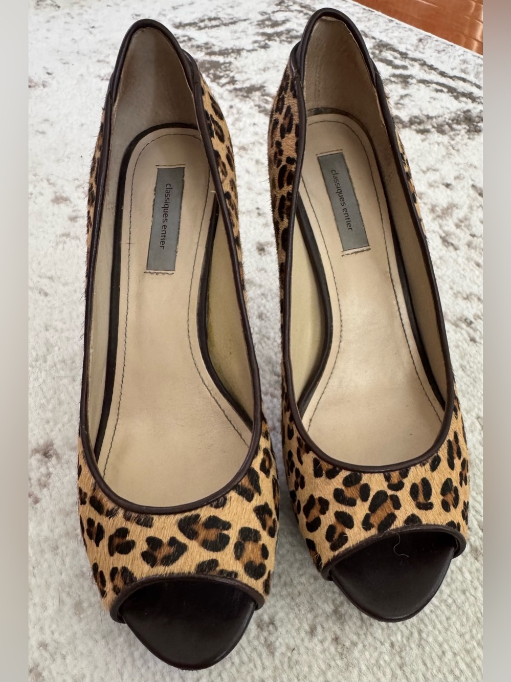 Classiques Entier Leopard Print Peep-Toe Heels